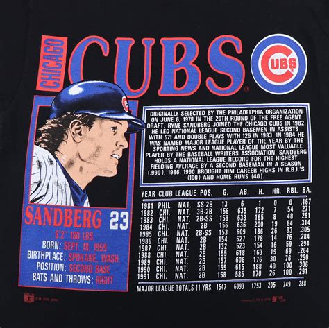 1992 Ryne Sandberg Chicago Cubs Shirt – WyCo Vintage