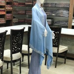 Buy Blue Viscose Georgette Summer Cape With Hand Cut Daana Work, Summer ...