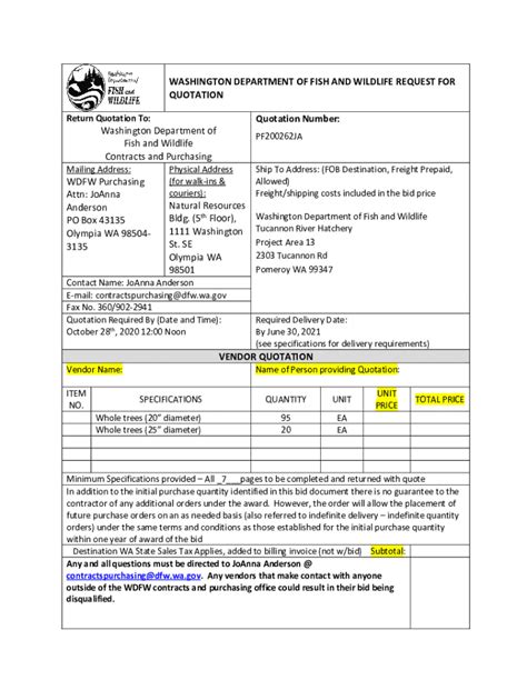 Fillable Online www.bidnet.combneattachmentsWASHINGTON DEPARTMENT OF ...