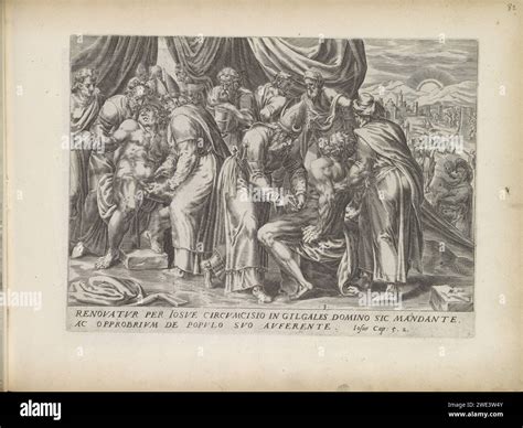 Circumcision of the Israelites, 1643 print Joshua has all Israelites ...