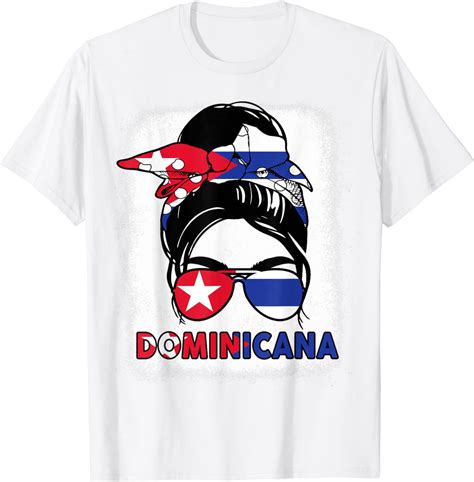 Dominican Girl Dominicana Flag Hispanic Heritage Month Pride T-Shirt ...