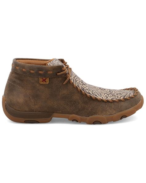 Twisted X Women's Tooled Chukka Driving Mocs, Brown