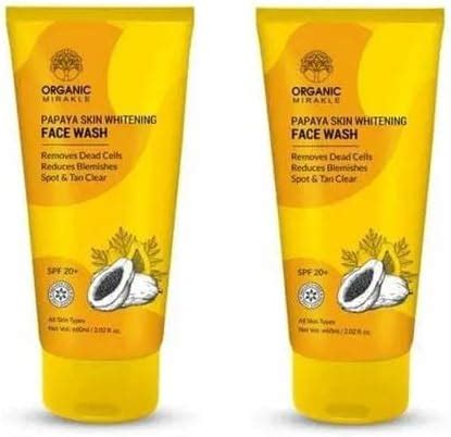Proveda Organic Papaya Skin Whitening Face Wash, SPF 20, Pack of 2, 100 ...