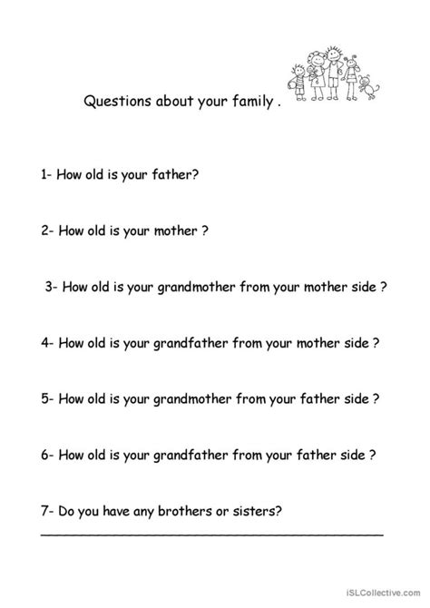 Family Members Ages and Hobbies Worksheet 的图像结果