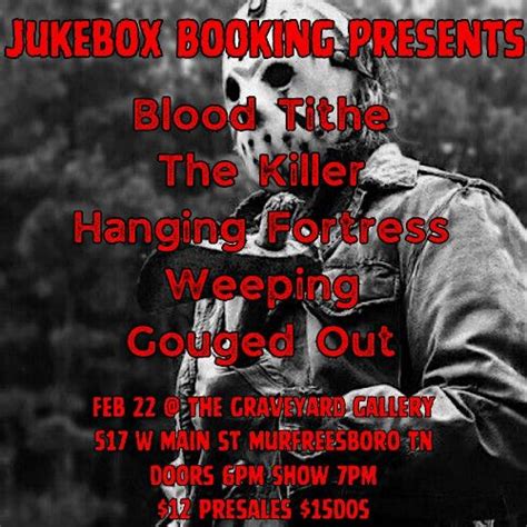 Blood Tithe, The Killer, Hanging Fortress, Weeping, Gouged Out ...