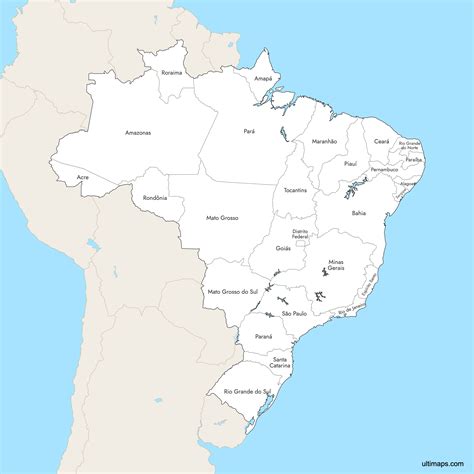 Map of Brazil States | Explore, Download & Create Your Own — Ultimaps