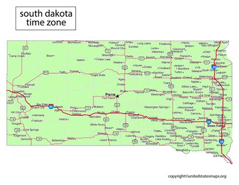 South Dakota Time Zone Map | Map of South Dakota Time Zones