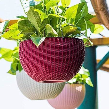 BHAJANLAL GREENERY Plastic Woven Design Hanging Euro Basket Planters ...