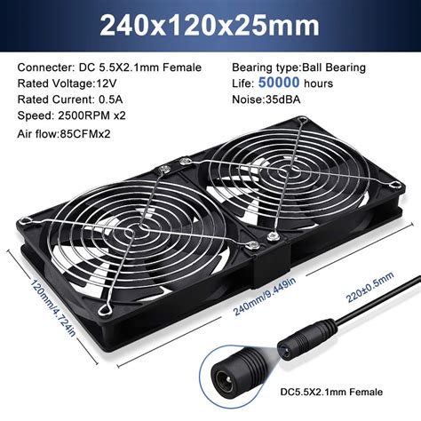 Wathai 120mm Big Airflow Fan with Speed Controller India | Ubuy