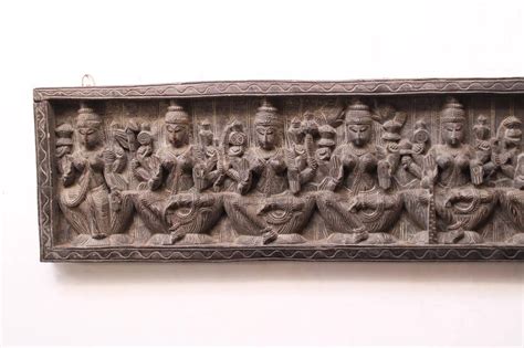 Buy Ashta Lakshmi Statue Antique Wall Panel Sculpture Wooden Temple ...