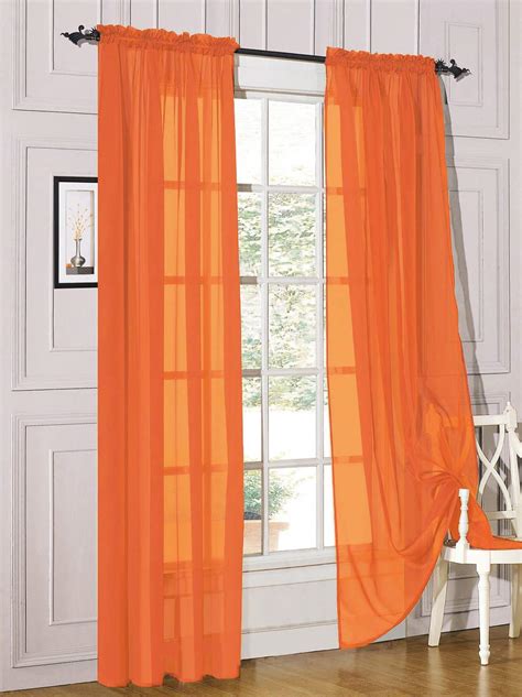Buy Decotex 2 Piece Sheer Voile Light Filtering Rod Pocket Window ...