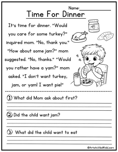 50 Kindergarten 1st Grade Reading Comprehension Passages Worksheets Sentences Reading Worksheet ...
