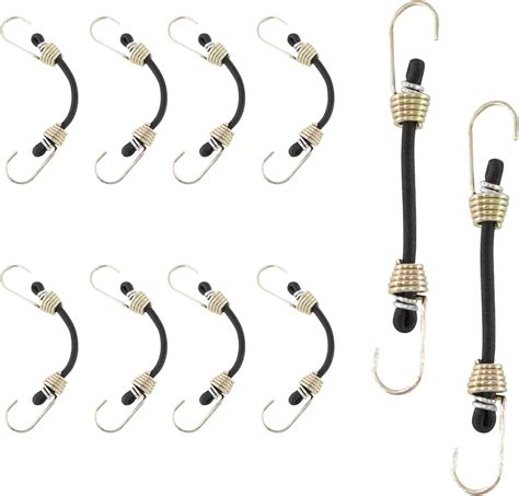 PDETVEO 2 Inch Mini Bungee Cords with Hooks, Black Elastic Bungee Cords ...