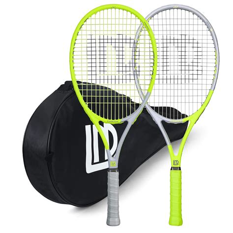 Buy LUNNADE Adults Tennis Racket 2 Pack, Durable 27 Inch Coupled Tennis ...