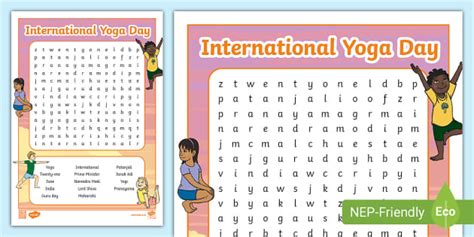 International Yoga Day Word Search
