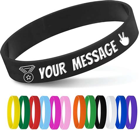 5DDIAMOND Personalized Silicone Wristbands Bulk with Text Message ...