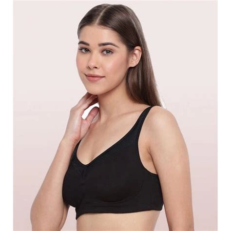 Enamor A112 Women's Cotton Full Support Bra (Black) – Online Buyer