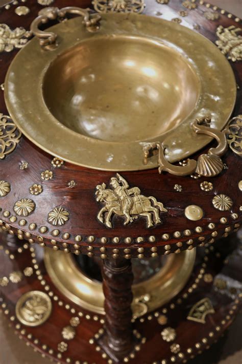 18th Century Spanish Carved Chestnut and Copper "Brasero" on Barley ...