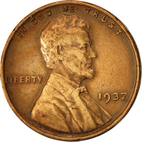 One Cent 1937 Wheat Penny, Coin from United States - Online Coin Club