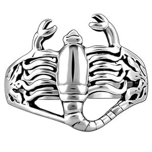 GIVA 925 Oxidised Silver Scorpio Ring, Non Adjustable | Gifts for Mens ...