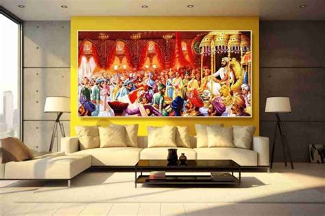Chhatrapati Shivaji Maharaj Raj Darbar Painting On Canvas