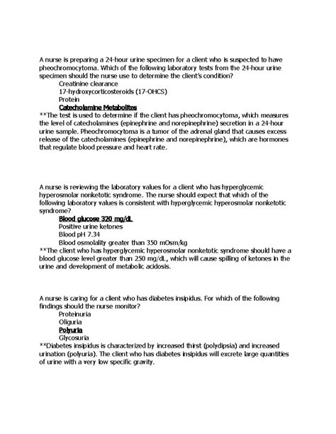 Endocrine System ATI Practice Q&A: Pheochromocytoma to Cushing's ...