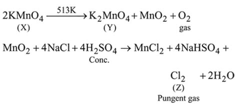 Thermal decomposition of a Mn compound (X) at