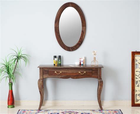 Denmark Solid Wood Dressing Table With Wall Hang Mirror