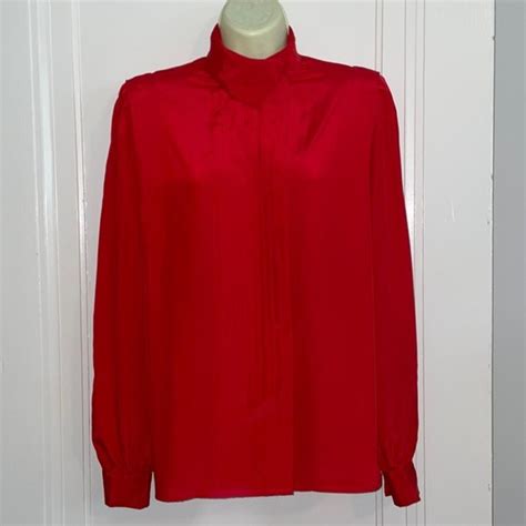 Reclaimed Vintage Women's Red Blouse | Depop