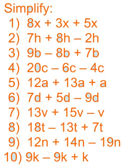 Image result for Simplifying Simple Expressions