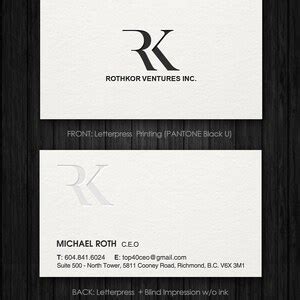 Buy Letterpress Business Cards, Calling Cards, Custom Design, Blind ...