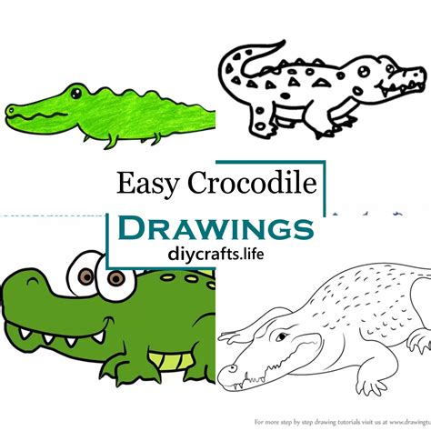20 Easy Crocodile Drawing Ideas - How To Draw Crocodile - DIY Crafts