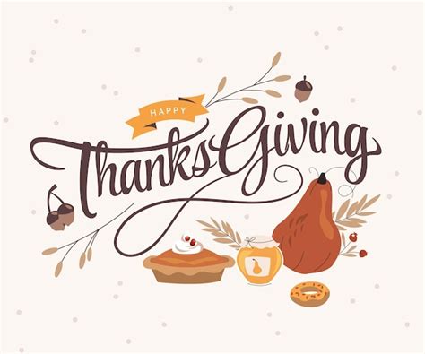 Flat thanksgiving text illustration | Free Vector
