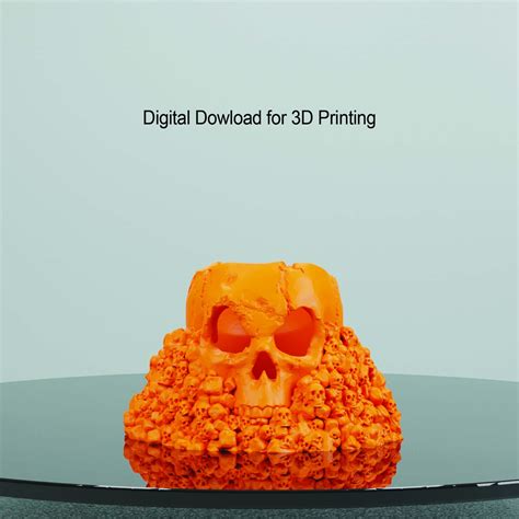 Digital 3D Printable Skull Model, Halloween Skull STL for 3D Printing ...