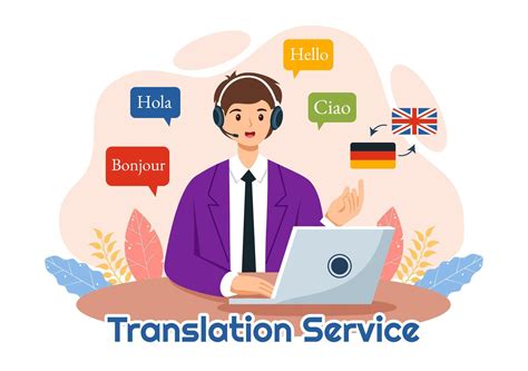 Translator Service Illustration with Language Translation for Various ...