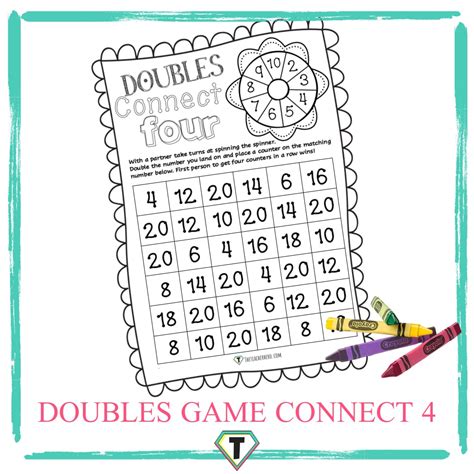 Doubles Game Connect 4 B/W - The Teacher Hero