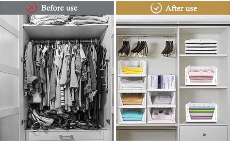 NYALKARAN Stackable Closet Storage Box for Cloth Organizer Wardrobe ...