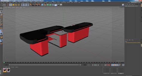 Supermarket Checkout Counters Set Red 3D | 3D Molier International