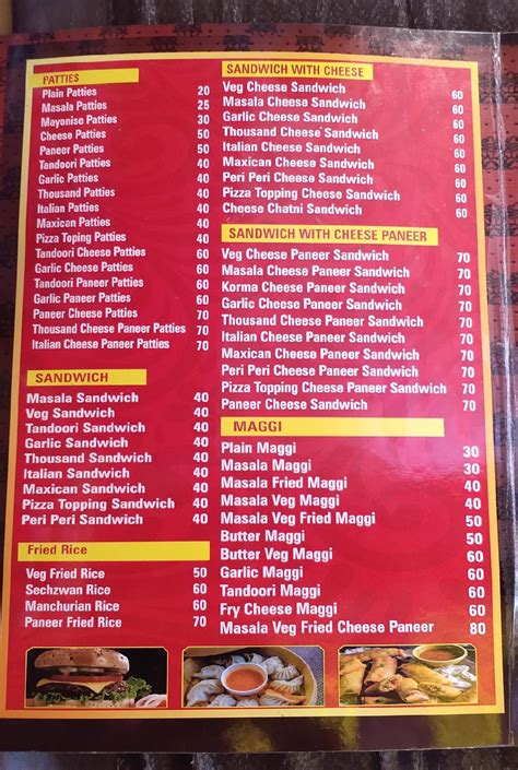 Menu at Krishna Food Corner, Kota, shop no.3