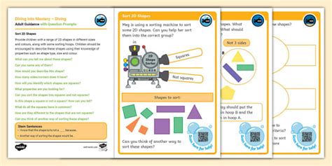 👉 White Rose Maths Supporting Year 1: Sort 2D Shapes