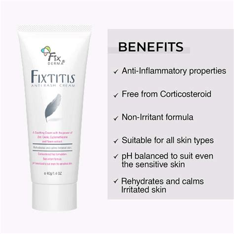 Buy FIXDERMA FIXTITIS ANTI RASH CREAM 40 GM SOOTHEN & CALMS THE SKIN ...