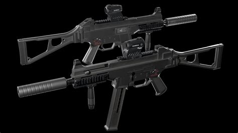 3D model Tactical SMG Heckler and Koch UMP 45 ACP VR / AR / low-poly ...