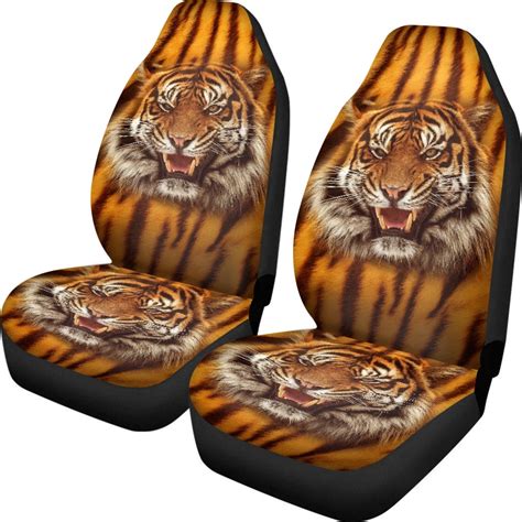 Xoenoiee Car Seat Covers for Front Seats 2 Pieces, Tiger Print High ...