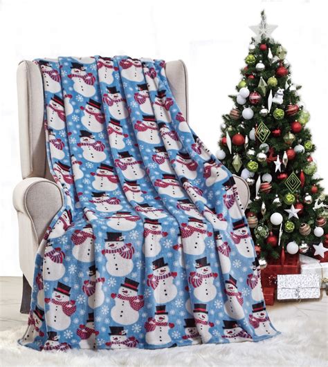 12 Pieces Micro Plush Warm Fleece Holiday Throw Blanket 50 X 60 Blue ...