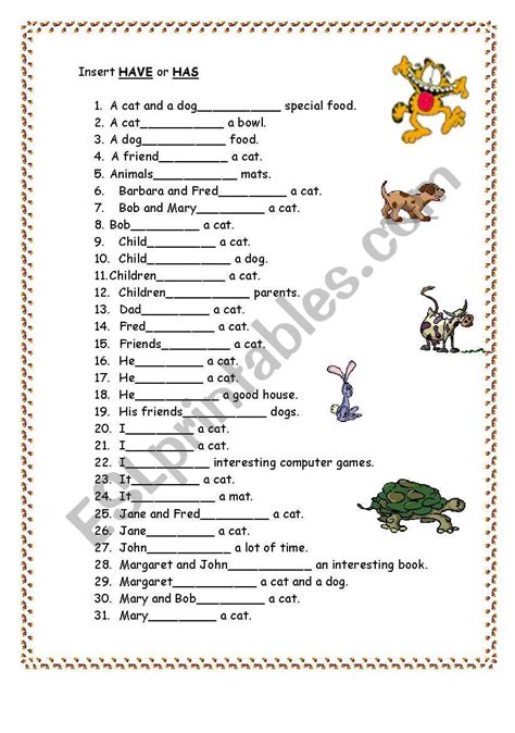 Image result for Simple Present Have Worksheet