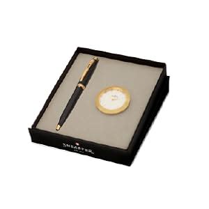 Sheaffer 9322 Ballpoint Pen With Gold Chrome Table Clock : Amazon.in ...