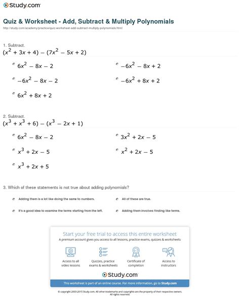 Image result for Add/Subtract and Multiply Polynomials