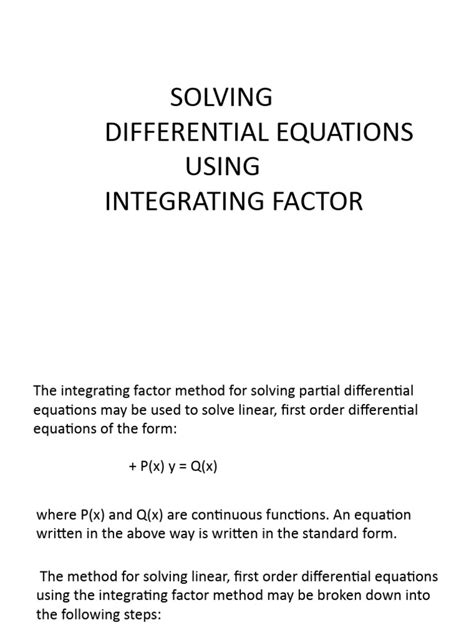 Image result for Integrating Factor Example