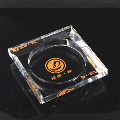 水晶烟灰缸_孔水晶烟灰缸 陶瓷广告促销活动方形可定制logo - 阿里巴巴