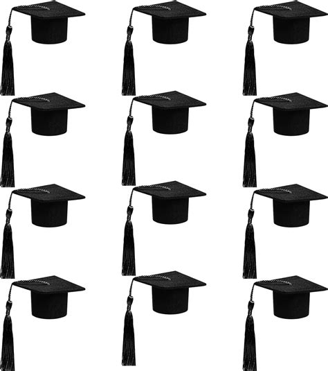 Amazon.com: 12pcs Mini Graduation Cap for Crafts Black Felt Graduation Hat Bottle Toppers with ...